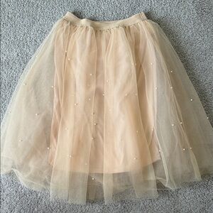 Haute Monde Cream Tulle A-Line Skirt